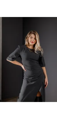 Сукня з розрізом IMPERIAL. Колір: Сірий