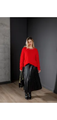 Спідниця плісе з екошкіри, одяг від Jador