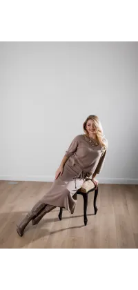 Трикотажний костюм двійка. Колір: Бежевий