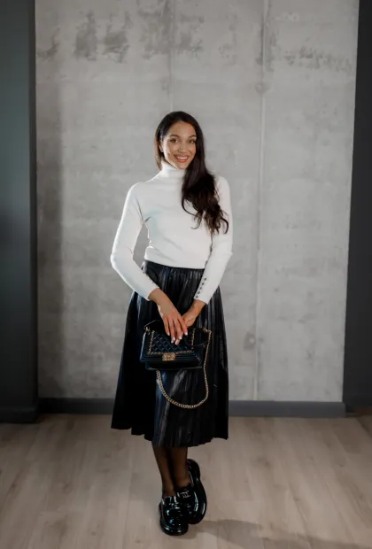 Французька спідниця з екошкіри