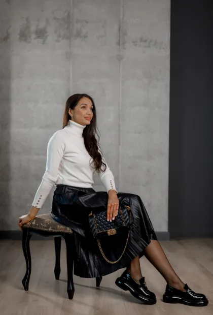 Французька спідниця з екошкіри