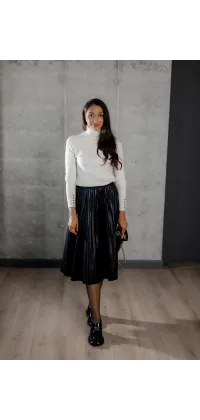 Французька спідниця з екошкіри. Доступні розміри: S