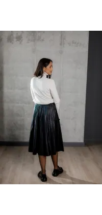 Спідниця плісе французького виробника, виготовлена з преміальної екошкіри., одяг від Jador