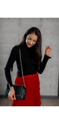 Гольф французького виробника з високим горлом, довгими рукавами, оздобленими золотими ґудзиками, виготовлений із преміальної пряжі., одяг від Jador