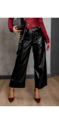 Штани з накладними кишеннями. Колір: Чорний