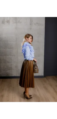 Французька спідниця плісе у трендовому карамельному відтінку, одяг від Jador