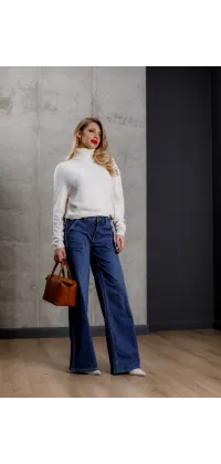 Французькі джинси в класичному відтінку з високою посадкою, одяг від Jador