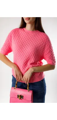 Светр із напіврукавом від французького бренду. Колір: Рожевий