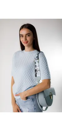 Светр з делікатним мереживом. Колір: Блакитний