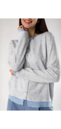 Светр у блакитно-сірій палітрі. Колір: Сірий