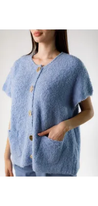 Кардиган із натуральної шерсті. Колір: Синій