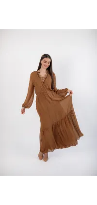 Сукня з натурального шовку. Колір: Карамельний