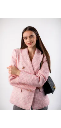 Французький твідовий жакет. Колір: Рожевий
