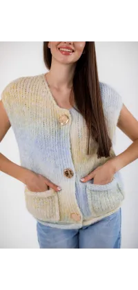 В'язаний французький кардиган. Колір: Жовтий