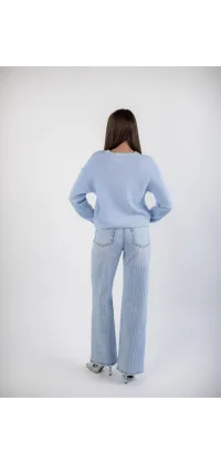 Джинси з кристалами Swarovski. Колір: Блакитний