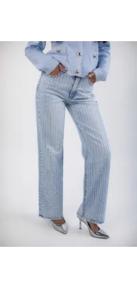 Джинси з кристалами Swarovski. Доступні розміри: L