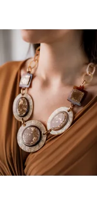 Рошкішне намисто Jador. Колір: Коричневий