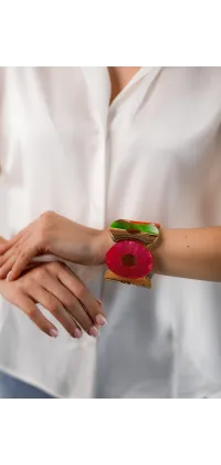 Стильний браслет кільцями. Колір: Різнокольоровий