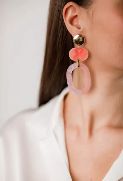 Сережки в рожевих віддтінках