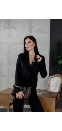 Розкішний італійський піджак IMPERIAL в класичному чорному кольорі, одяг від Jador