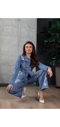 Джинсова куртка з вишивкою, від Onado