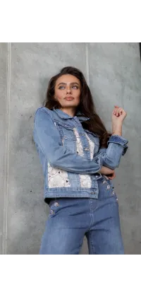 Куртка з ажурними вставками. Колір: Синій