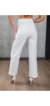 Класичні білі джинси, одяг від Jador