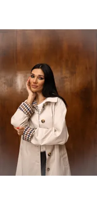 Французький тренч міді. Колір: Кремовий