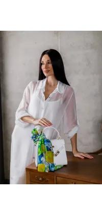 Сукня з натурального шовку. Колір: Білий