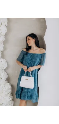 Сукня з натурального шовку в горошок. Доступні розміри: Tu