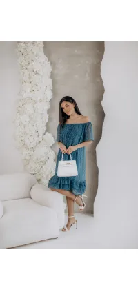 Сукня з натурального шовку в горошок, одяг від Jador