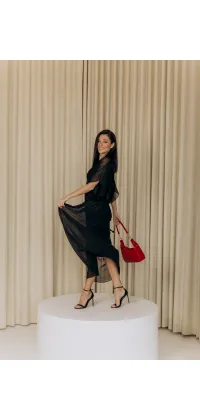 Літня сукня з натурального італійського шовку з поясом, одяг від Jador