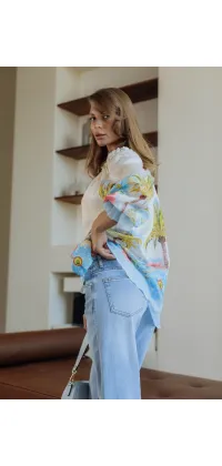 Джинси на зав'язках. Колір: Блакитний