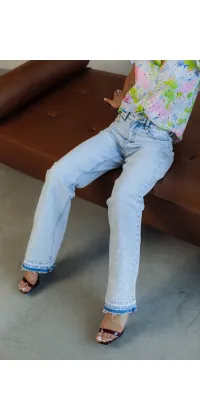 Джинси з лелітками. Колір: Блакитний