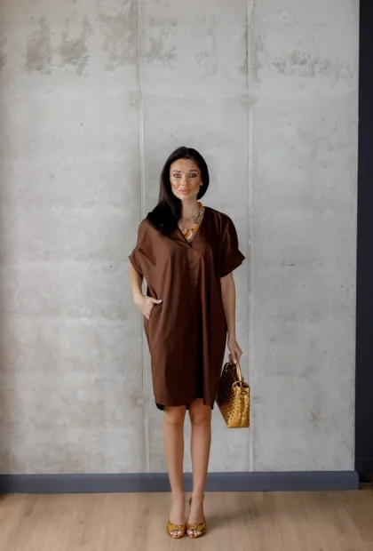 Шоколадна сукня міні
