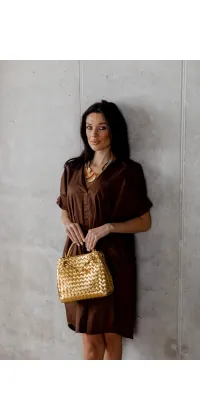 Шоколадна сукня міні. Колір: Коричневий