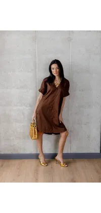 Шоколадна сукня міні, одяг від Jador