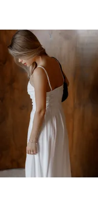 Біла  довга сукня із віскози, одяг від Jador