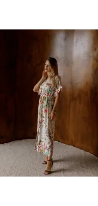 Довга сукня з  квітковим принтом. Доступні розміри: 