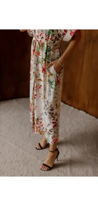 Довга сукня з  квітковим принтом, одяг від Jador