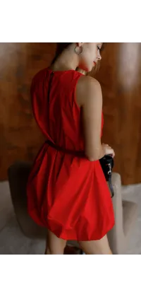 Міні-сукня з натуральної бавовни червоного кольору, одяг від Jador