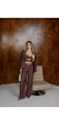 Класичні шоколадні штани. Колір: Коричневий