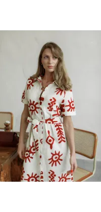 Сукня UNIKA Paris з червоним орнаментом. Доступні розміри: S, M