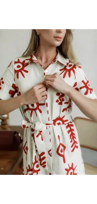 Сукня UNIKA Paris з червоним орнаментом, одяг від Jador