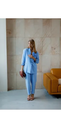 Блакитні штани IMPERIAL із віскози. Колір: Блакитний