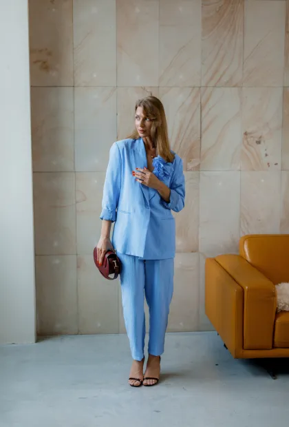 Блакитні штани IMPERIAL із віскози