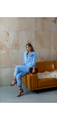 Блакитні штани IMPERIAL із віскози. Доступні розміри: XS