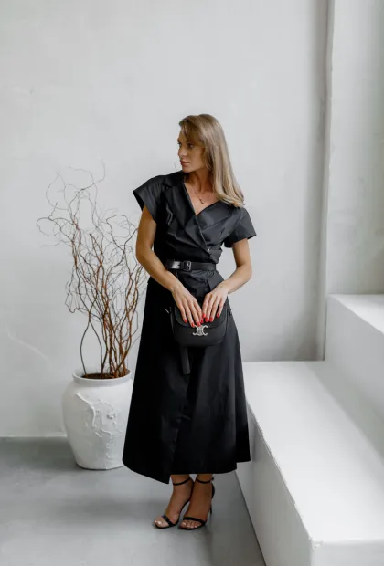 Бавовняна чорна сукня IMPERIAL