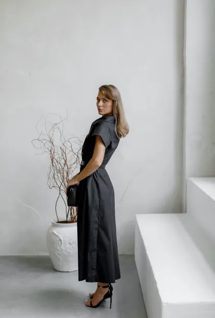 Бавовняна чорна сукня IMPERIAL