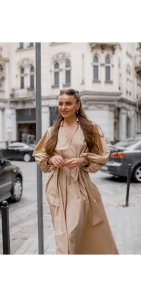 Бежева сукня об'ємними рукавами IMPERIAL. Колір: Бежевий